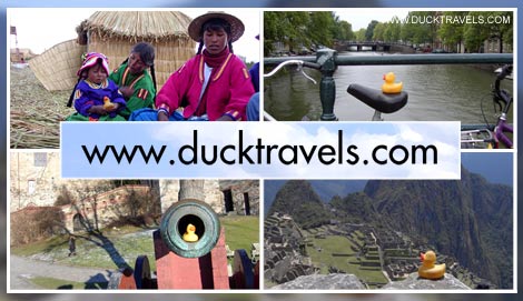 Welcome to Duck Travels, rubber ducks flying around the world